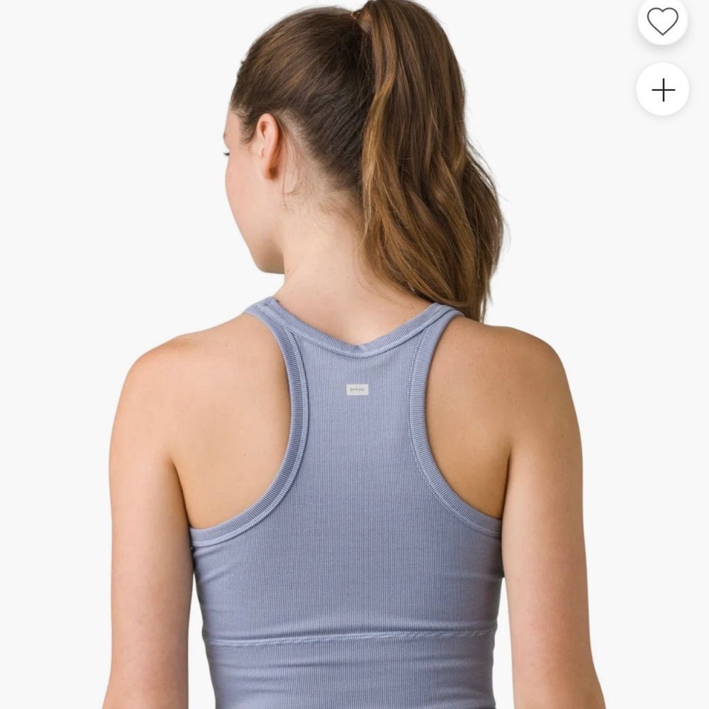 Prana Light Blue Ribbed Bra - Picture 3 of 9